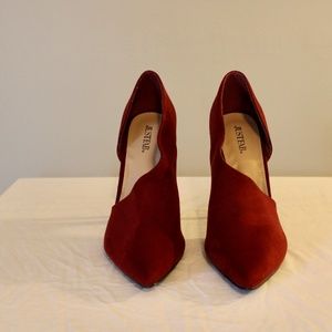 JustFab Red Suede Stiletto Boots